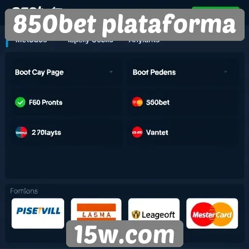 Métodos de pagamento disponíveis na 850bet plataforma